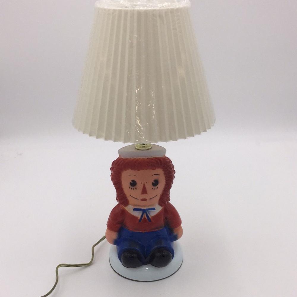 Rare Vintage 1982 Raggedy Andy Nursery Lamp 15”